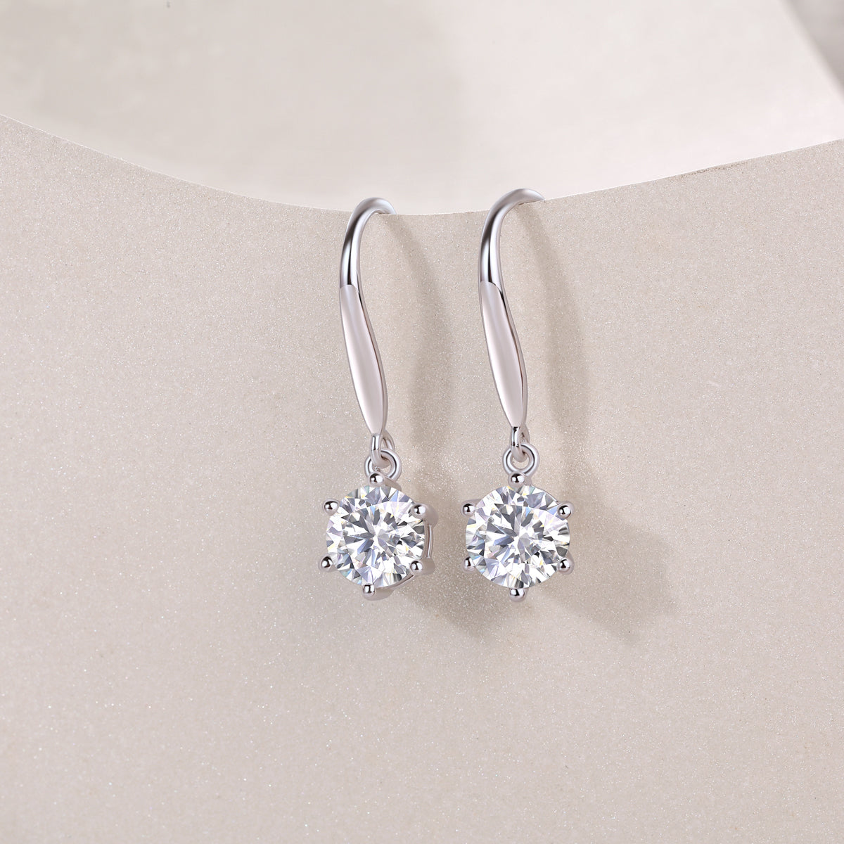 Solitaire Drop Earrings