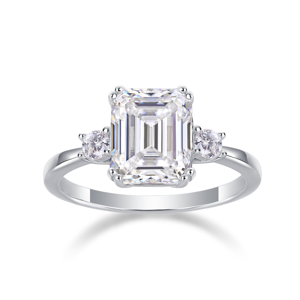 Three-Stone Emerald-Cut Ring