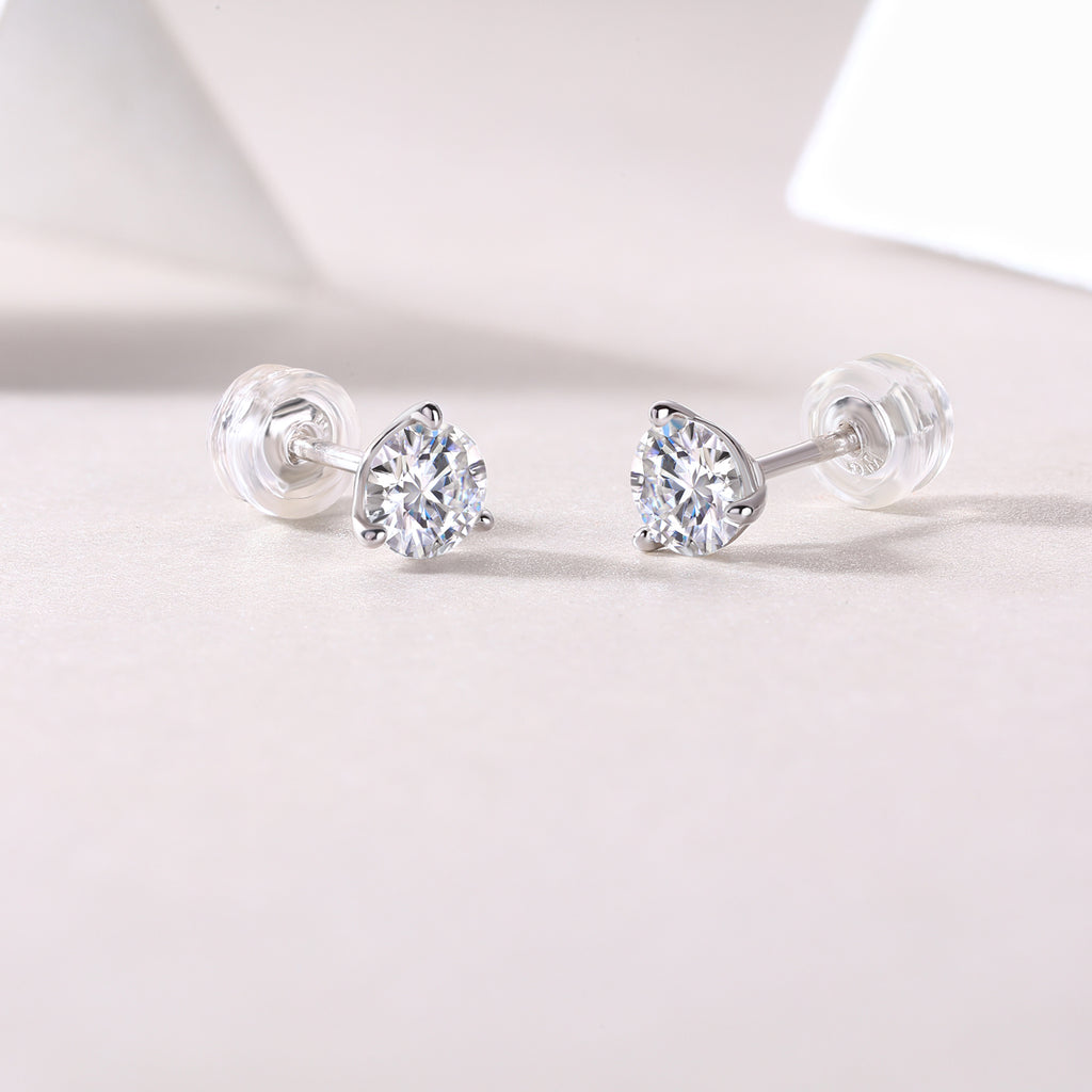Solitaire Moissanite Studs