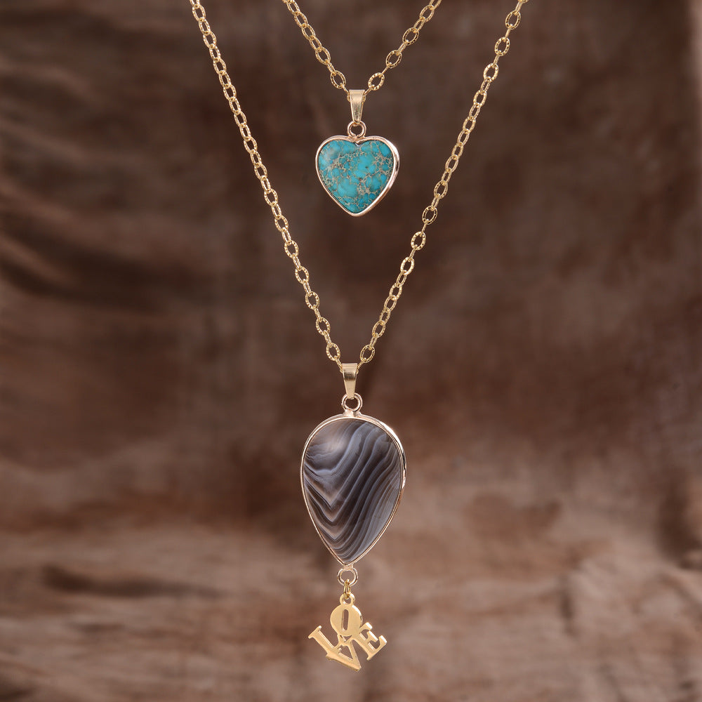 Gemstone Shield Necklace