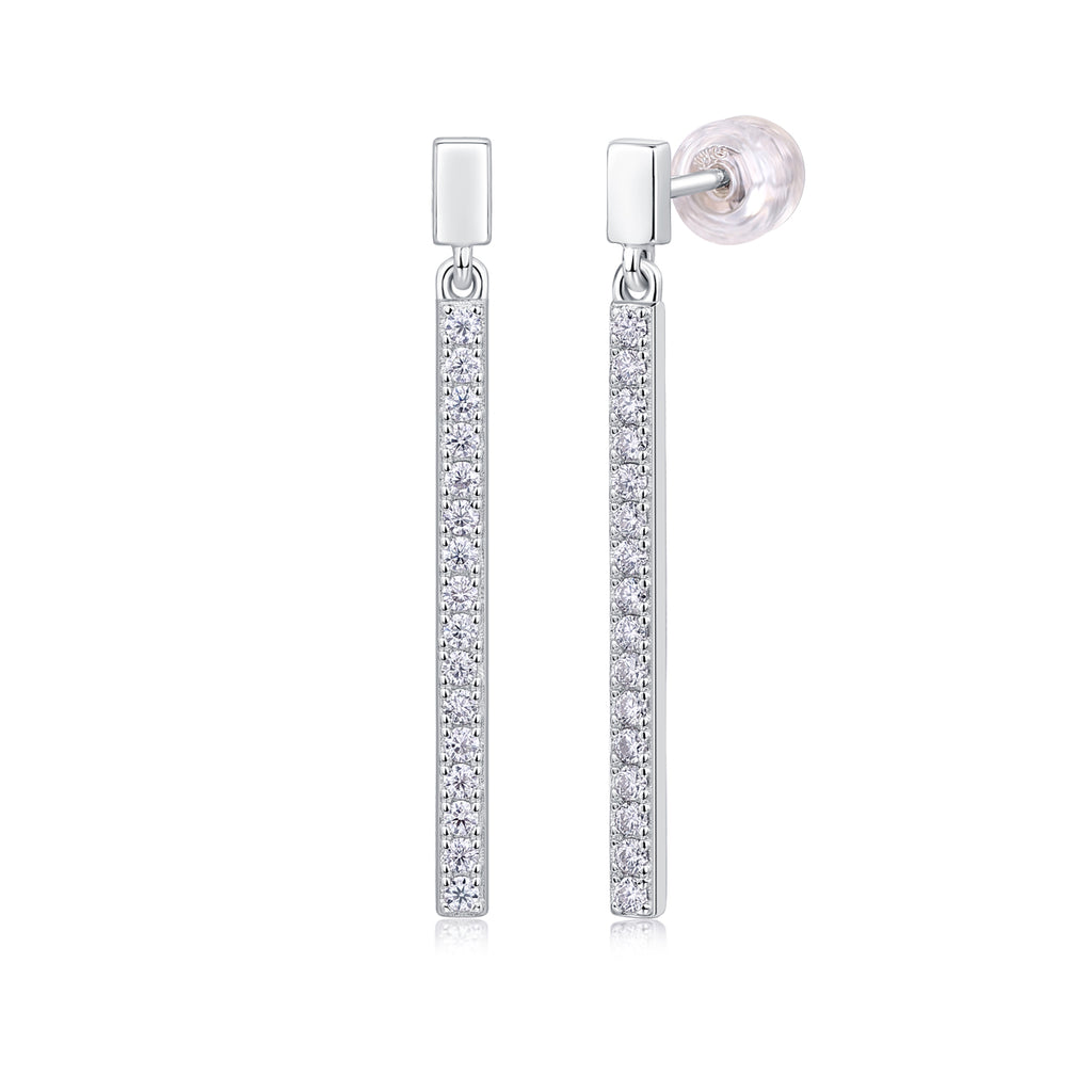 Pavé Bar Drop Earrings