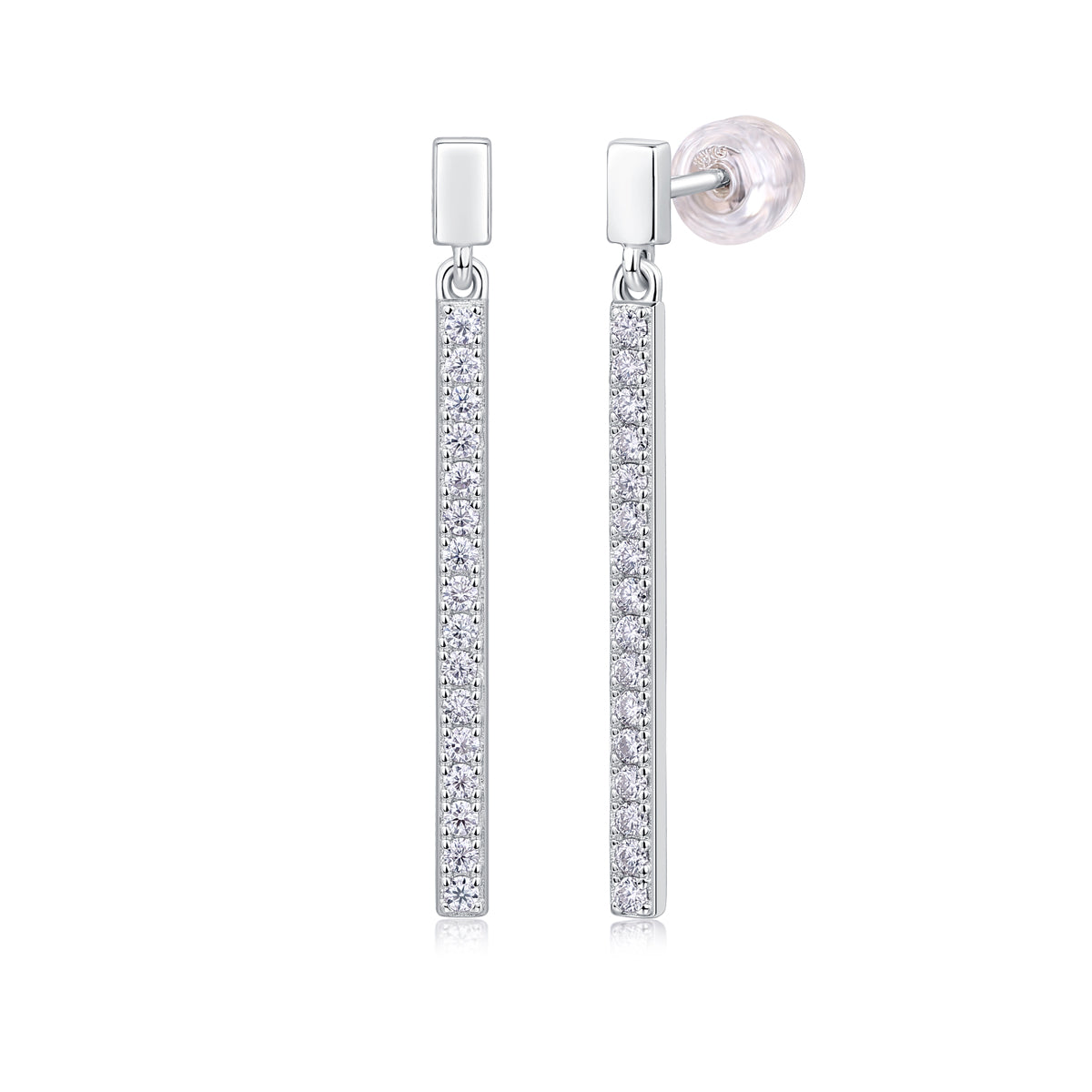 Pavé Bar Drop Earrings
