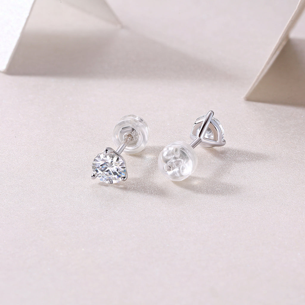 Solitaire Moissanite Studs