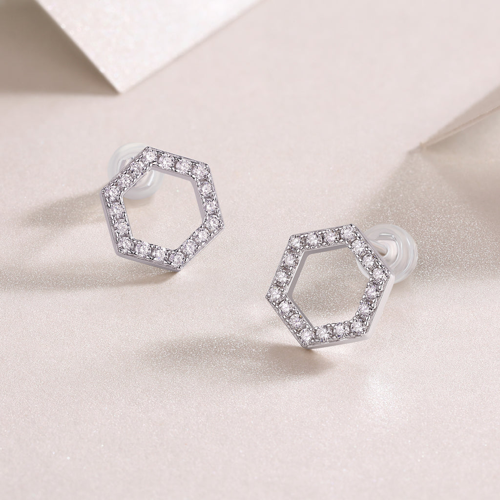 Hexagon Outline Studs