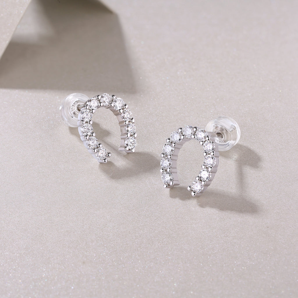 Pavé Horseshoe Studs