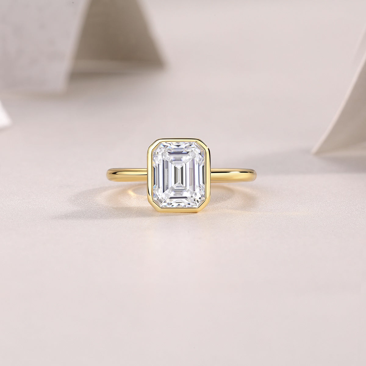Bezel Emerald-Cut Ring