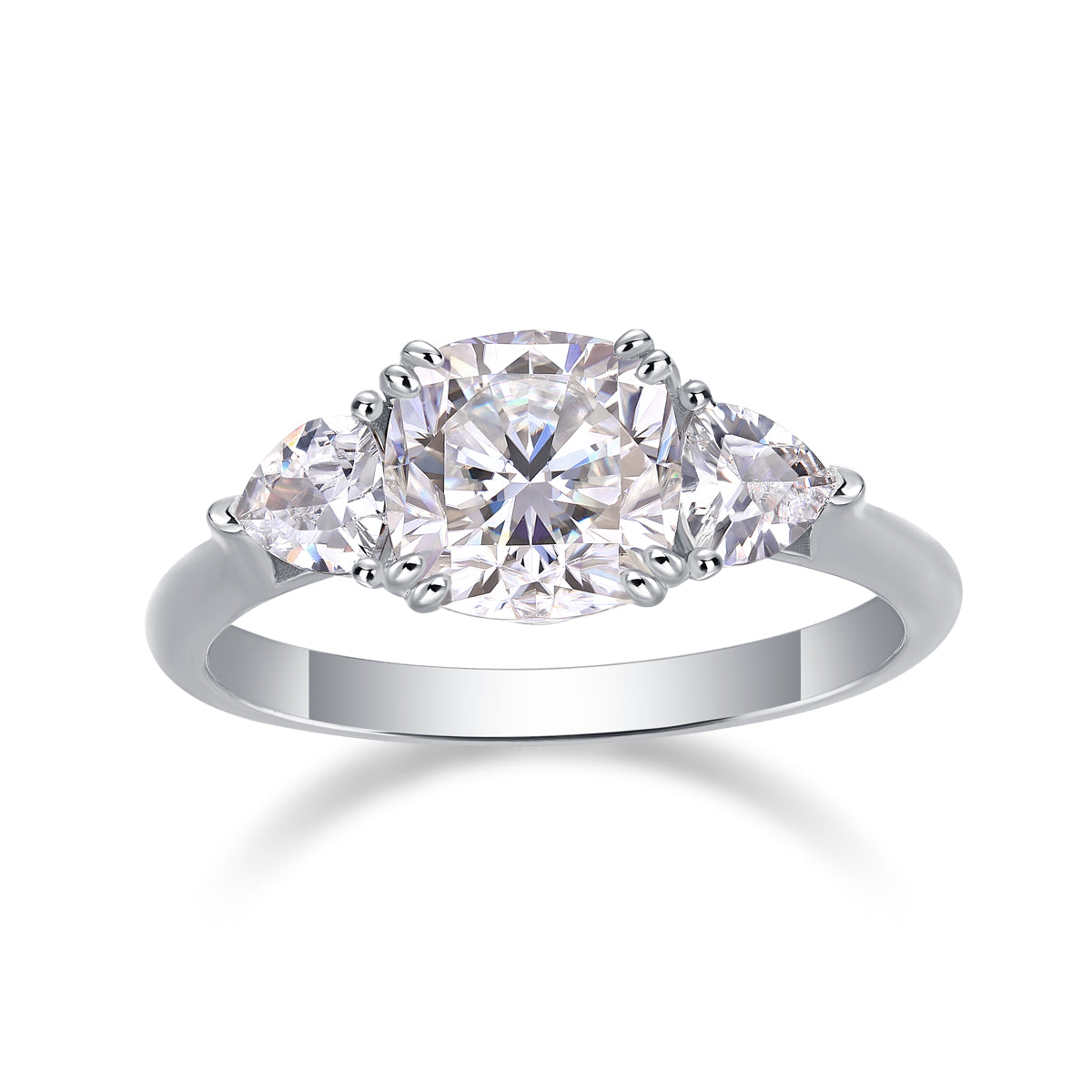 Cushion Three-Stone Ring