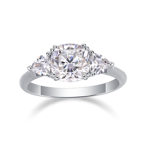 Cushion Three-Stone Ring