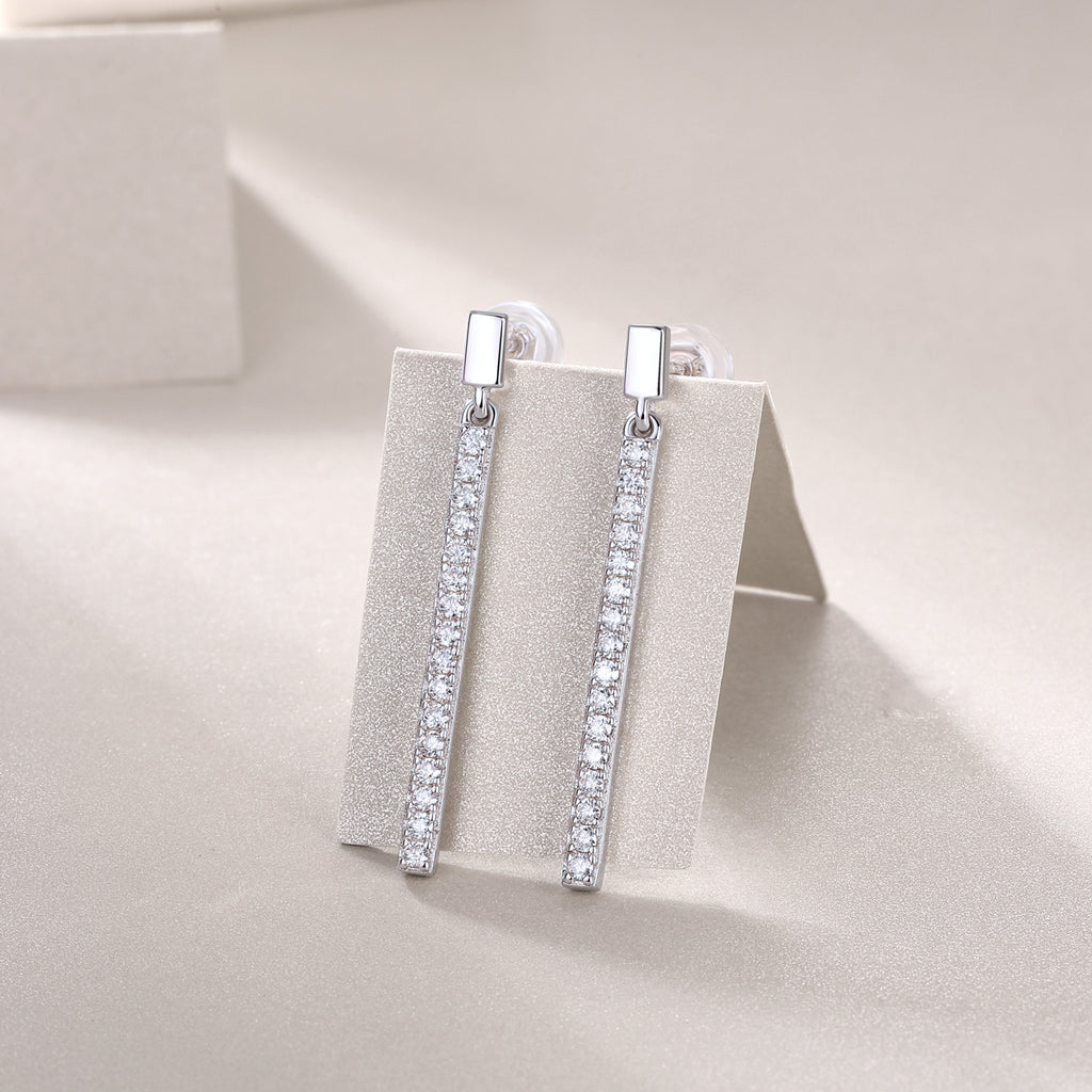 Pavé Bar Drop Earrings