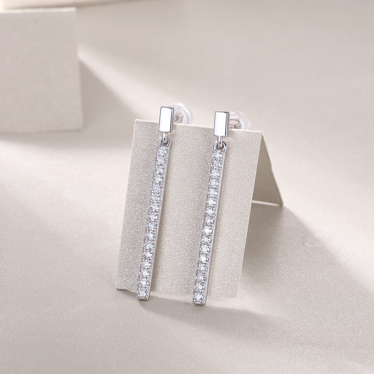 Pavé Bar Drop Earrings