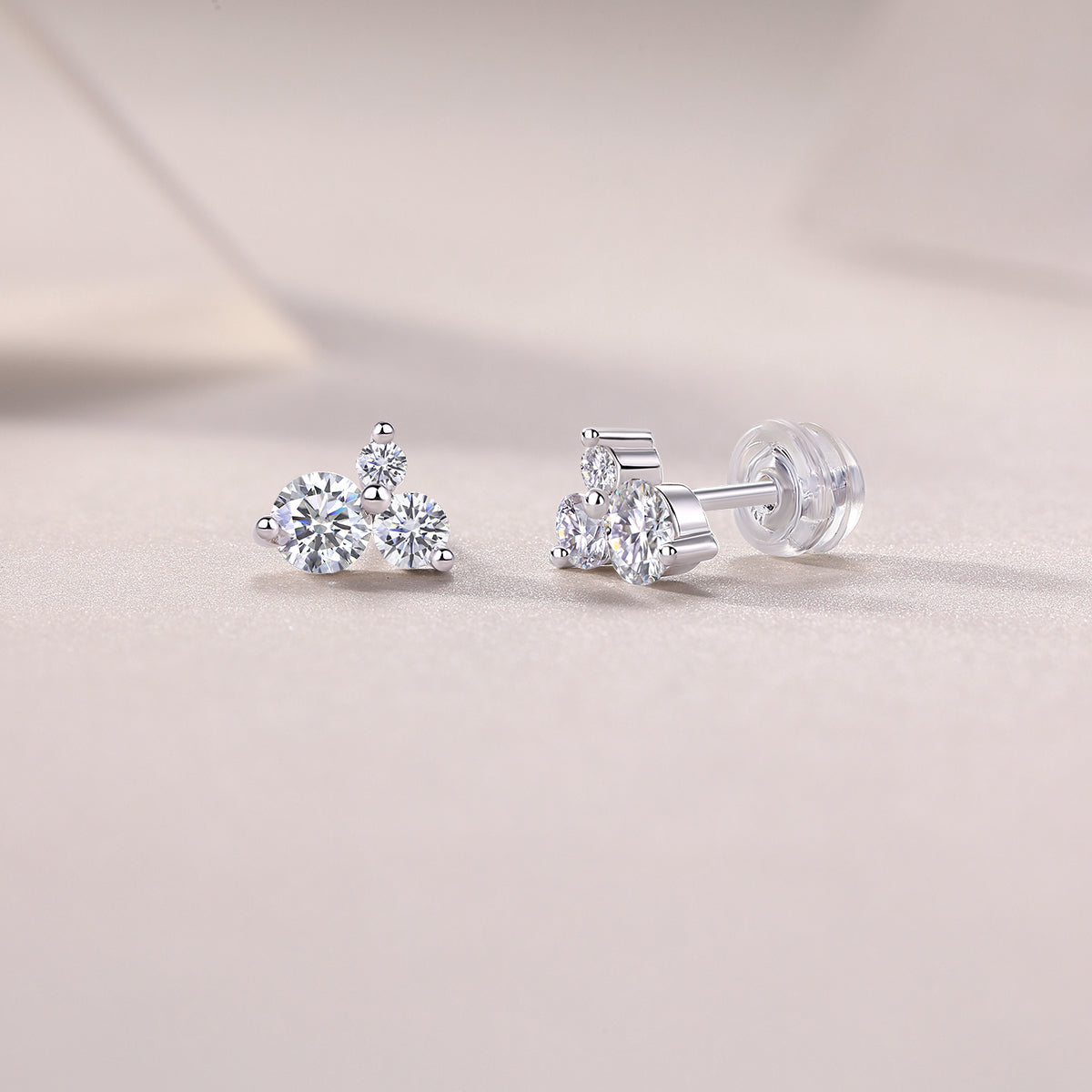 Triple Stone Studs
