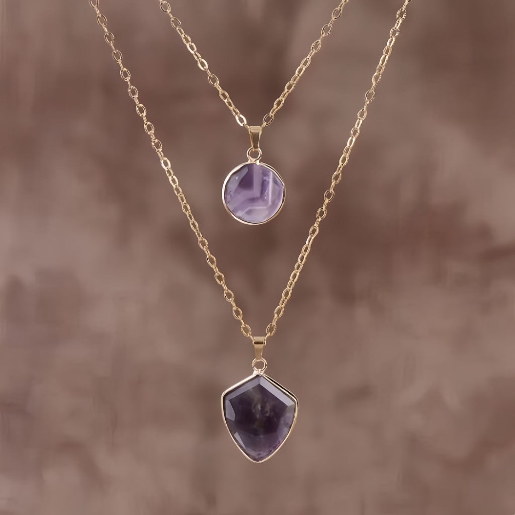 Gemstone Shield Necklace