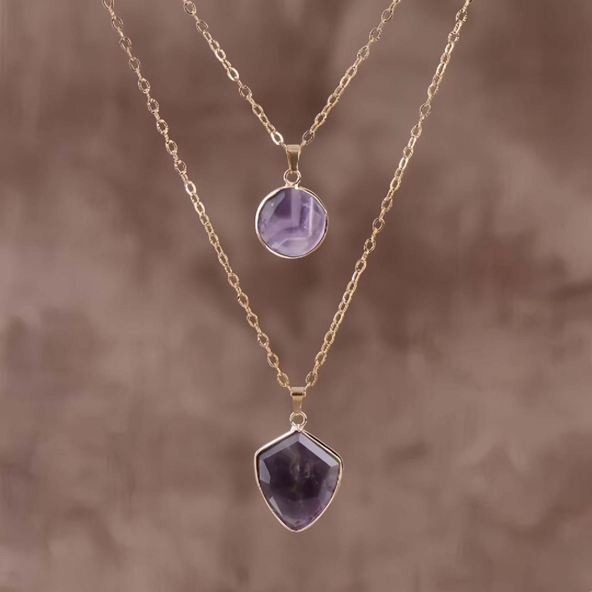 Gemstone Shield Necklace